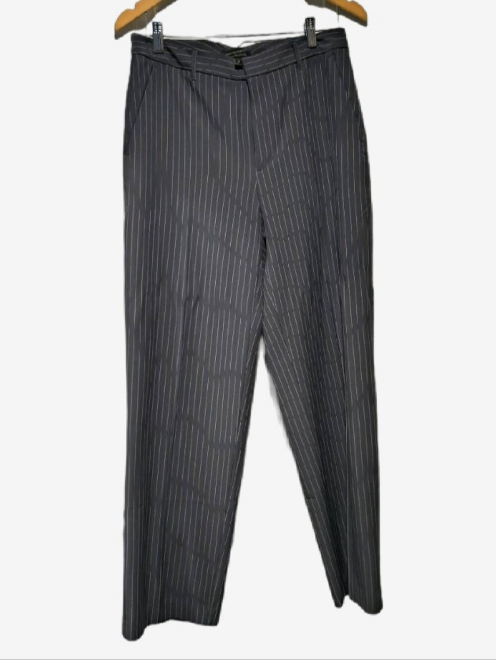 Banana Republic Sculpted Stretch Grey Pinstripe Trousers - Size 8P